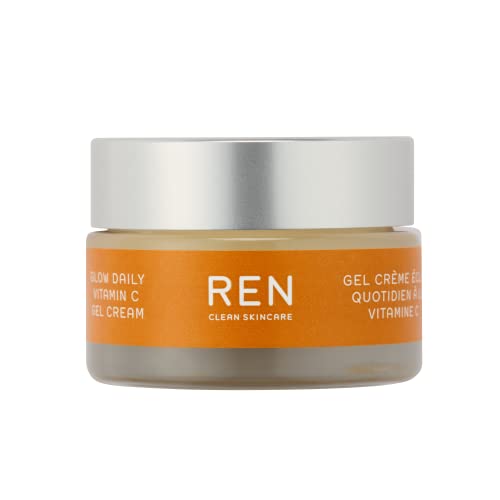 REN Clean Skincare Glow Daily Vitamin C Gel Cream | Lightweight Moisturiser for Instant Daily Brightening | Firmer & Plumper Skin | Vegan | Step
