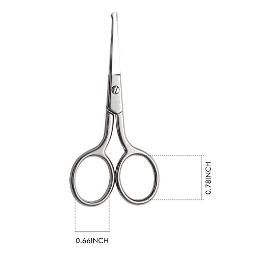 LIVINGO Premium Manicure Rounded Tip Scissors Multi-Purpose Stainless Steel Cuticle Pedicure Beauty Grooming Kit for Nail, Eyebrow, Eyelash, Dry