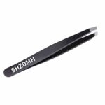 Tweezers Precision Facial Hair Removal Tweezers in Black Matte with Slanted Tip for Men & Women, Stainless Steel