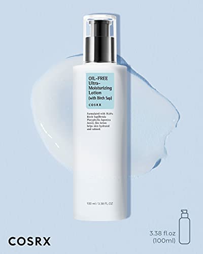 COSRX Daily Acne Facial Moisturizer with Birch Sap, 3.38 fl.oz / 100ml, Hydrating moisturizer for all skin types, Korean skincare, Paraben free
