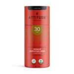 ATTITUDE Body Sunscreen Stick SPF 30, Broad Spectrum UVA and UVB, Plastic-Free Waterless, Plant and Mineral-Based Ingredients, Vegan Sun Care Pro