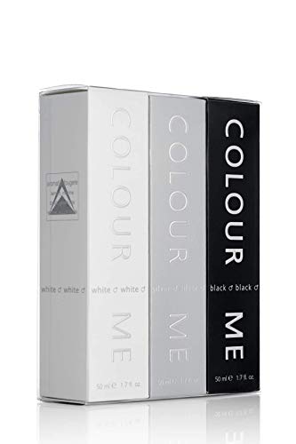 COLOUR ME White/Silver/Black - Triple Pack, Fragrance for Men, 3 x 50ml Eau de Parfum, by Milton-Lloyd