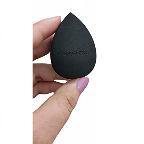 Beauty4Better Luxury Cosmetic Non-Latex Soft Vegan Face Makeup Applicator Sponge (Pack of 1) Colour - Black - for Blending Liquid Foundation Crea