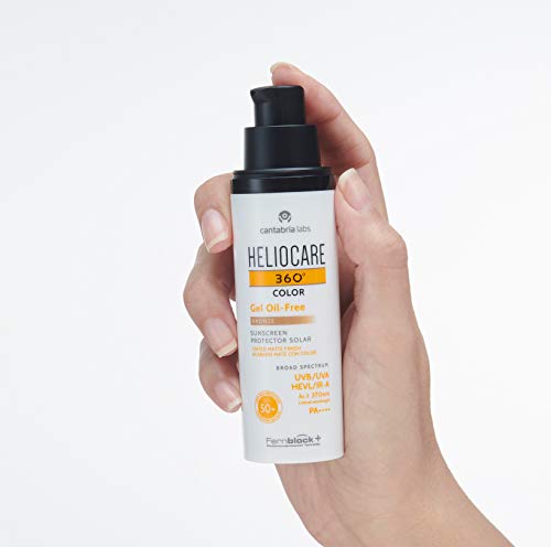 Heliocare 360 Colour Gel Oil-Free Bronze SPF50+ 50ml / Sunscreen For Face/Daily UVA UVB Visible Light Infrared-A Anti-Ageing Sun Protection/Matte