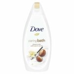 Dove Purely Pampering Shea Butter and Warm Vanilla Bath Soak with ¼ moisturising cream for an indulgent bubble bath 450 ml