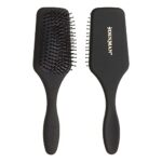 Denman (Black) Mini Paddle Cushion Hair Brush for Blow Drying, Detangling & On the Go Travel - Comfortable Styling, Straightening & Smoothing - F