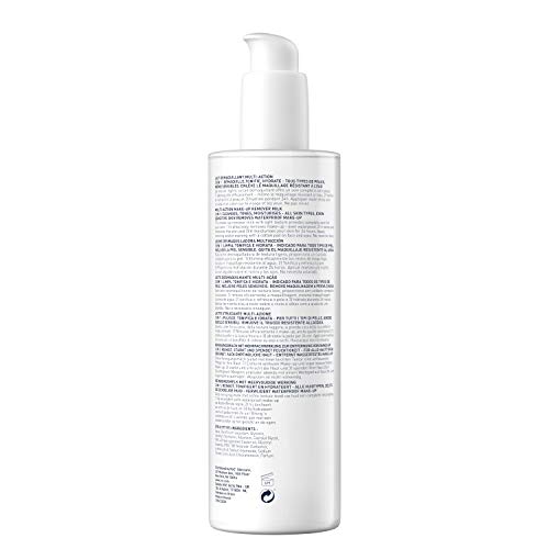 ROC - 3-in-1 Milk Makeup Remover - Cleanses, Tones and Moisturises - Removes Waterproof Makeup - All Skin Types - 400 ml