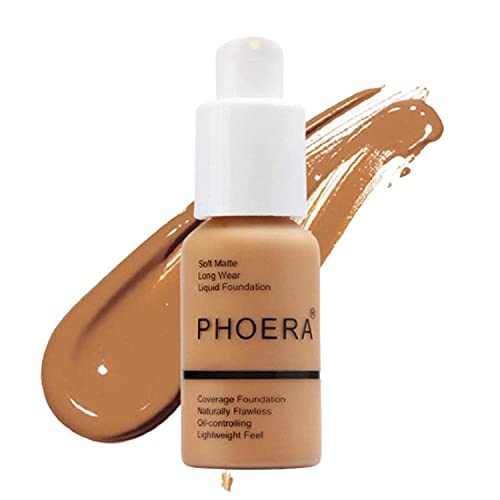 Glamza PHOERA Foundation Concealer Makeup Full Coverage Matte Brighten Long Lasting UK (104 BUFF BEIGE)