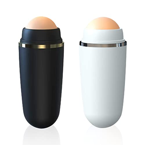 Modloan Volcanic Oil Absorbing Roller, 2 Pcs Reusable Facial Skincare Tools, Oil Control on the Go Volcanic Face Roller for Men and Women at Home