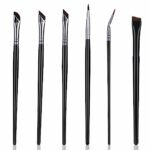 6 Pieces Eyeliner Brush Set, Precision Gel Eye Liner, Angled Flat Definer Ultra Thin Bent Makeup Brushes, Fine Point Eyeliner Brushes for Precise