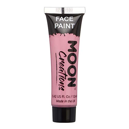 Moon Creations Face & Body Paint Tubes | White | 12ml | Ready to Use Face Paint | No Flake | Cruelty Free, Made in UK | Face Paint for Kids, Adul