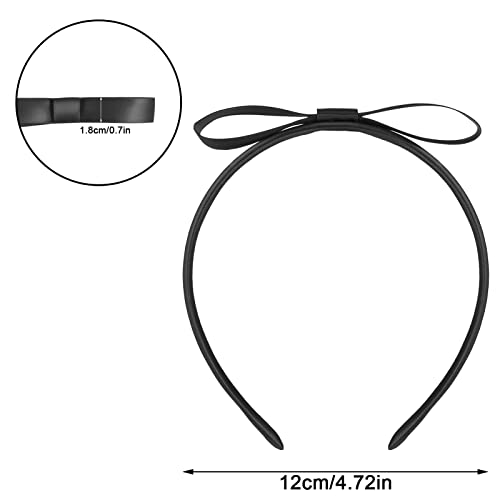 RosewineC 2 Pcs Girls Bow Headband, Bow Clip Hair Set Vintage Headbands Knot Hairband Hair Accessories for Women and School Hair Accessories for
