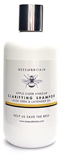 BEES of BRITAIN - 99% Natural Clarifying Shampoo, 250ml - Apple Cider Vinegar, Aloe & Lavender. Sulfate, Paraben & Silicone-Free. 5% Profit to Be
