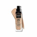 NYX Professional Makeup Can't Stop Won't Stop Full Coverage Foundation, Long Lasting, Waterproof, Vegan Formula, Matte Finish, Shade: Natural