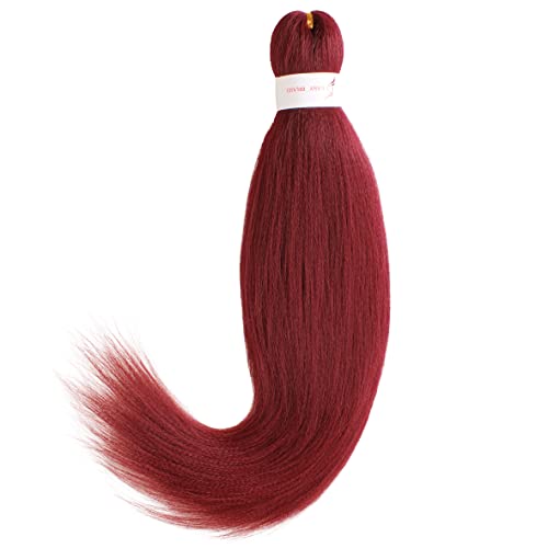 Leeven 3 Packs Pre Stretched Braiding Hair Extension Yaki Texture EZ Braids Hair for Coi Leray Braids Black Braiding Crochet Hair Extensions /30