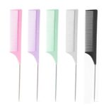 5 Pc Tail Comb. Hairdressing Comb Fine Tooth Comb Metal End Rat Tail Hair Comb. Parting Comb Hair Comb For Use As Styling Comb Highlighting Comb