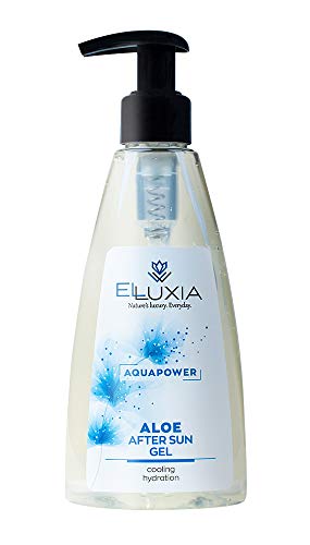 ELLUXIA Natural Cooling Hydration Aloe After Sun Gel - Vegan after sun product, Cruelty free - Excellent for use after exposure to the sun - with