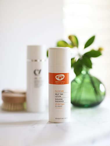 Green People Self Tan Lotion 150ml | Natural, Organic Fake Tan for Face & Body | Scented with Essential Oils | Gentle on Sensitive Skin | Non-Str