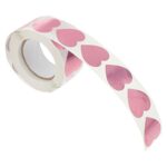 SOLUSTRE 500pcs Tanning Stickers Heart Stickers Tanning Sunbathing Stickers Tanning Heart Labels Body Tanning Heart Stickers, Pink, 1 Inch