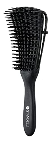ST PROFESSIONAL Detangling Brush for Black Natural Hair, Kinky Frizzy Wavy Curly Coily Thick Afro –textured 3a to 4c Hair, Vented for Blow Drying