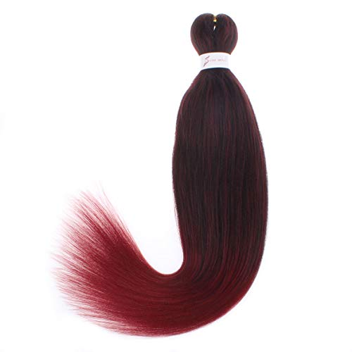 Leeven 3 Packs Pre Stretched Braiding Hair Extension Yaki Texture EZ Braids Hair for Coi Leray Braids Black Braiding Crochet Hair Extensions /30