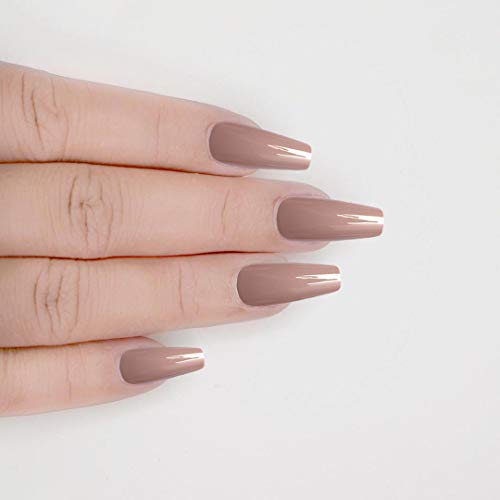 Laza 96 Pcs Colorful Fake Nails 4 Pack Long Ballet Ballerina Coffin Lotus Pink Nude Champagne Full Cover Long UV Coat Artificial Acrylic Nails -