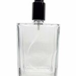 100ml Empty Glass Perfume Spray Rectangular Bottle Atomiser (Black)
