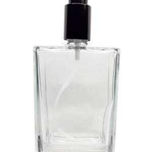 100ml Empty Glass Perfume Spray Rectangular Bottle Atomiser (Black)