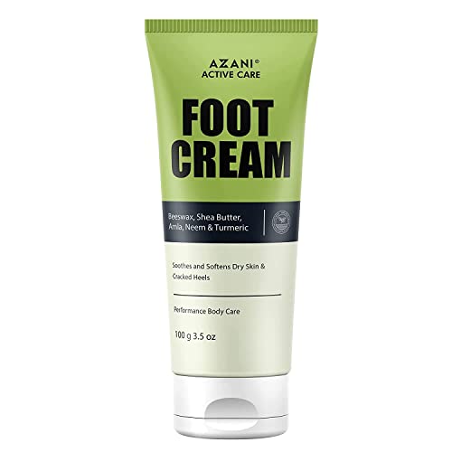 Azani Foot Care Cream (100 gm) | 4% Beeswax, 4% Shea Butter, Turmeric | For Rough, Dry and Cracked Heel, Knee & Elbow | Exfoliator, Moisturizer|