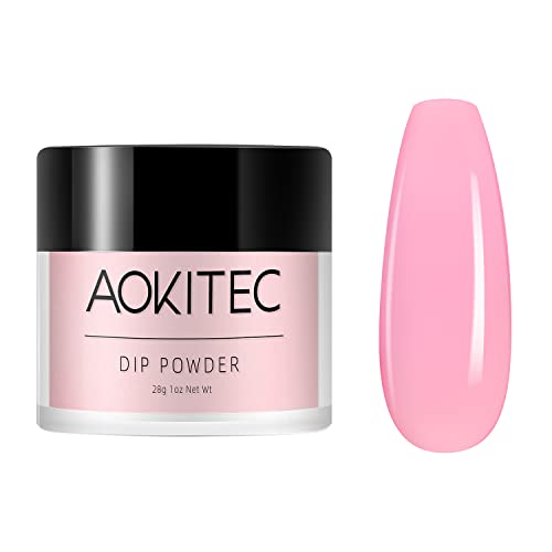 Aokitec 28g Dip Powder Clear Fashion Color Nail Dipping Powder French Powder Pro Collection System Nail Art Starter Manicure Salon DIY at Home Od