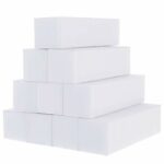metagio 10 Pcs White Nail Buffer Block, White Buffer Sanding Block Professional Salon Nail Buffer Block, Nail Art Tips Tool Finger Manicure Pedic