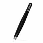 Eyebrow Tweezers, Professional Stainless Steel Precision Tweezers for Eyebrows Plucking, Ingrown Hair Remover (Black)