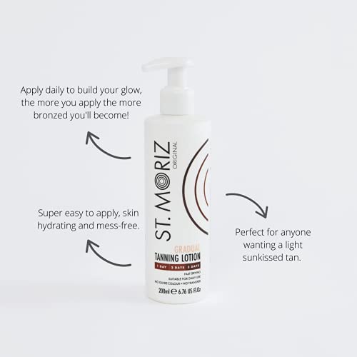 Gradual Tanning Lotion by St Moriz with Pump Action Top, 200 ml