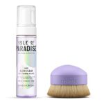 Isle of Paradise Fake Tan Set Mousse (200ml) Dark & Applicator Brush, Glow Clear Self Tanning Foam, Natural Ingredients & Vegan