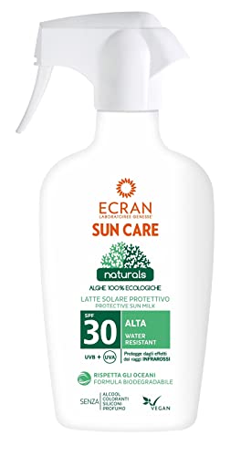 Ecran Lemonoil Vegan Protective Sun Milk Spray Naturals SPF30 with 100% Organic Algae Extract 300 ml