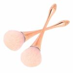 hugttt 2 Pcs Large Mineral Powder Brush, Bronzer Kabuki Makeup Brush, Soft Fluffy Foundation Brush, Professional Powder Brush and Blush Brush for