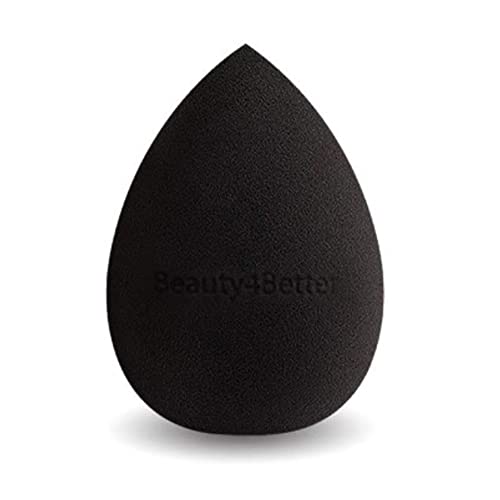 Beauty4Better Luxury Cosmetic Non-Latex Soft Vegan Face Makeup Applicator Sponge (Pack of 1) Colour - Black - for Blending Liquid Foundation Crea