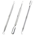 Cuticle Pusher 3Pcs Nail Tools Nail Cuticle Remover Metal Cuticle Pusher Nail Cuticle Pusher Nail Scraper Dual Cuticle Pusher Tool for Fingernail