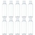 Dacitiery 10 Pcs 100ml Clear Travel Bottle Empty Transparent Containers Flip Cap Clear Refillable Travel Bottles for for Travel, Toiletries, Liqu