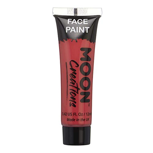 Moon Creations Face & Body Paint Tubes | White | 12ml | Ready to Use Face Paint | No Flake | Cruelty Free, Made in UK | Face Paint for Kids, Adul