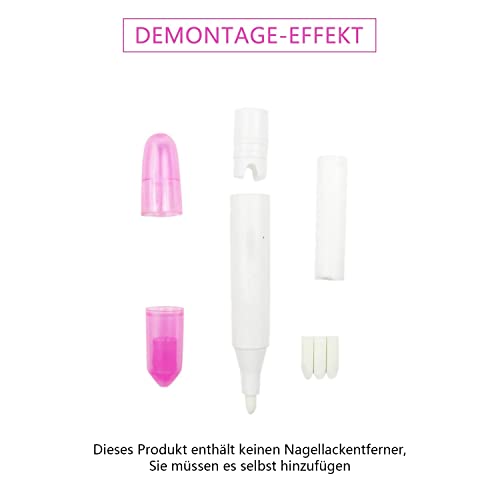 CAM2 Nail Polish Remover Pens 3 Piece Nail Polish Remover Pen,Nail Art Fillable Nail Polish Remover Pens,With 9 Replaceable Replacement Tips