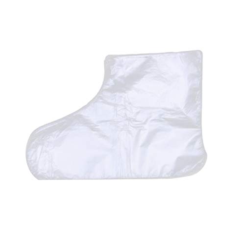 Exceart 200pcs Clear Plastic Disposable Booties Paraffin Bath Liners for Foot Pedicure Hot Spa Wax Treatment Foot Covers Bags