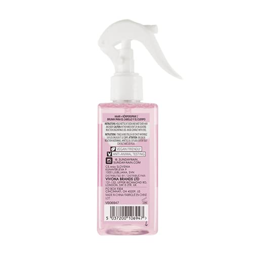Sunday Rain Acai Berry Hair & Body Mist, Refreshing & Fruity, Vegan & Cruelty-Free, 200ml