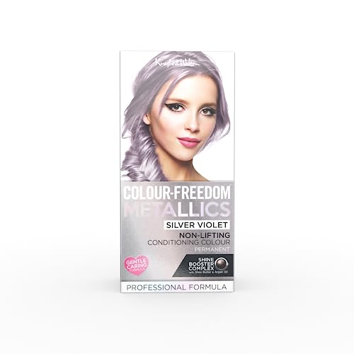Colour Freedom Metallic Permanent Silver Blonde Conditioning Hair Dye. Infused with Shea Butter and Argan Oil for Ultra Glossy Conditioned Hair.