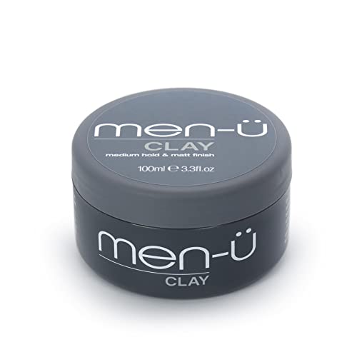 men-u CLAY styling 100ml, mens hair products – Great for matt & choppy styles. SIGNATURE MELON FRAGRANCE - Mens hair wax, medium hold & matt fini