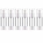 Alledomain 6Pcs Airless Pump Bottle | Refillable Empty Clear Travel Lotion Pump Containers/Vacuum Press Pump Bottles for Foundation, Essence, Lot