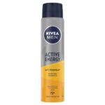 NIVEA MEN Dry Energy Deodorant Spray (250ml), Men's Deodorant with 48H Protection, Antiperspirant for Men with Zinc Formula to Fight Sweat and Bo