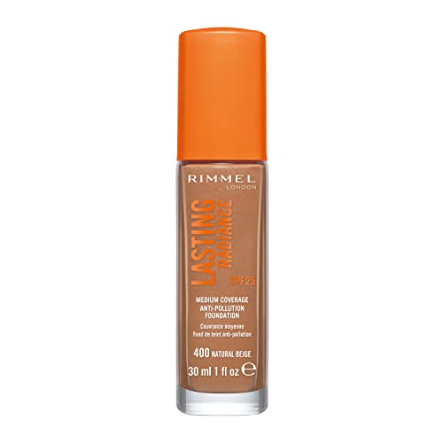 Rimmel Lasting Radiance Medium Coverage Anti Pollution Foundation, SPF 25, 201 Classic Beige (Rimmel Wake Me Up Foundation Upgrade)