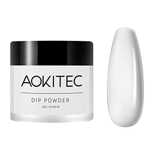 Aokitec 28g Dip Powder Clear Fashion Color Nail Dipping Powder French Powder Pro Collection System Nail Art Starter Manicure Salon DIY at Home Od