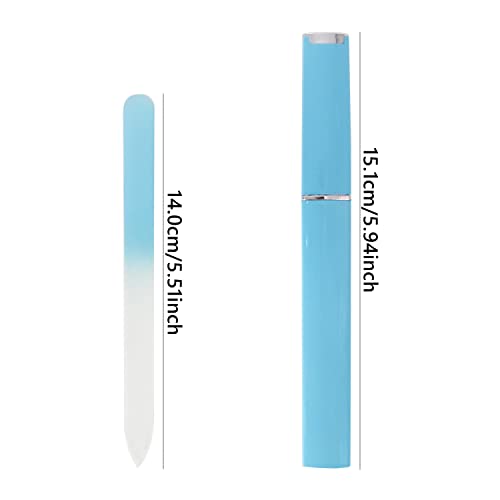 CHEERYMAGIC Glass Nail File, Multicolor Crystal Nail File Set with Case Professional Crystal Nail File Double-Sided Nail Files for Natural Nails